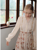 Lace Jacquard Blouse + Vintage Print Skirt