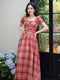 Delicate Plaid Slim Waist Dress