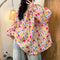 Floral Ramie 2 Way Oversized Shirt