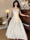 Vintage Slim Waist Polka Dot Dress
