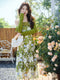 Spring Vibe Crocheted Flower Slip Dress + Green Cardigan