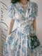 Vintage Floral Sailor Collar Dress