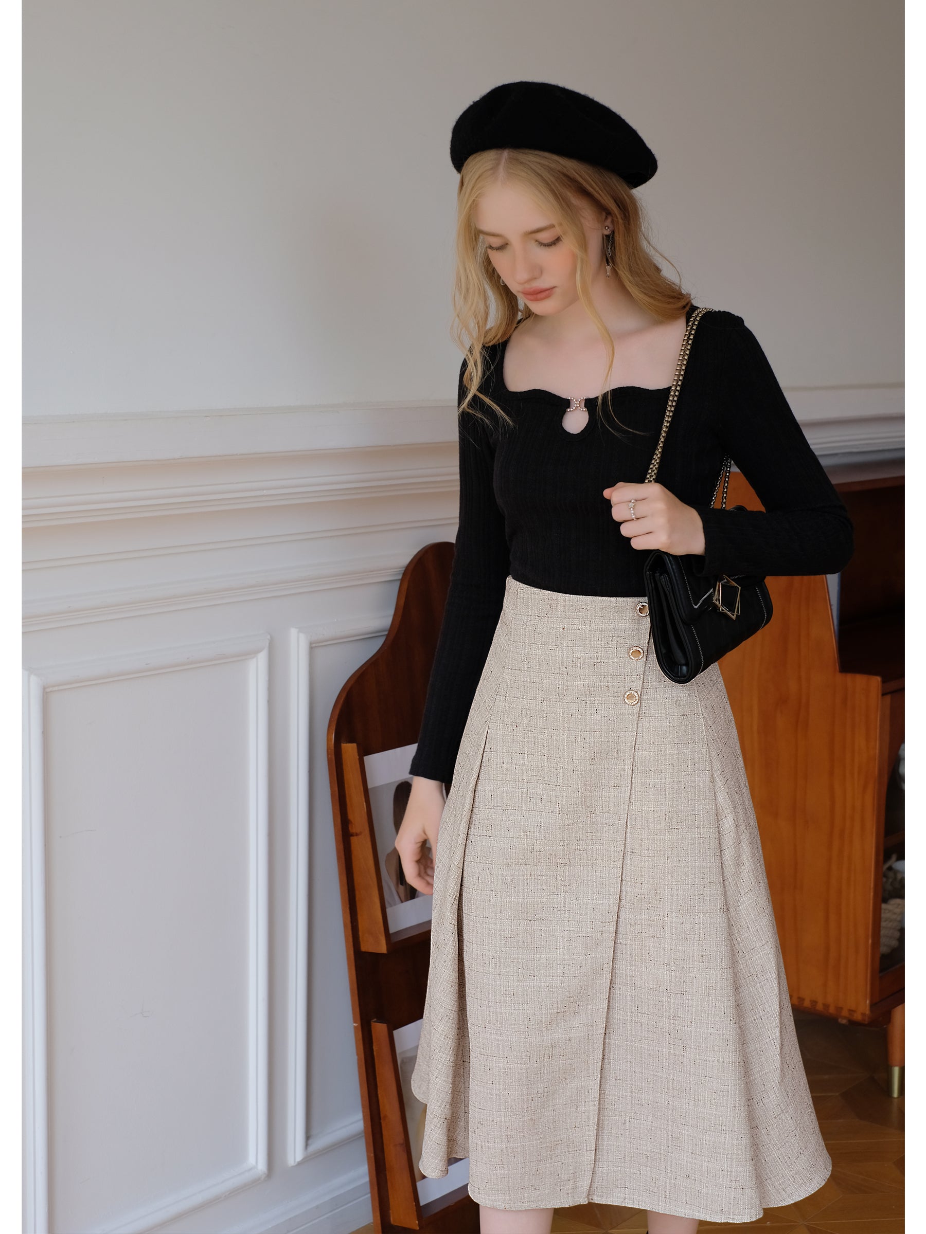 Elegant Tweed A Skirt– The Cottagecore