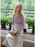 Fairycore Beaded Lavender Knitted Shirt