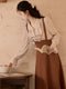 Vintage Overall Dress + Blouse 2pcs Set