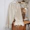 Lace Hem Linen Pants