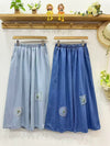 Cute Embroidered Demin Crop Pants