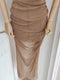 Brown Cross Bust Prom Dress