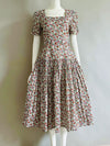 Vintage Square Neck Floral Frint Dress