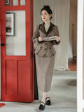 Vintage Classic Jacket + Skirt 2pcs Set