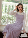 French LacePuffy Sleeve Faked 2pcs Dress