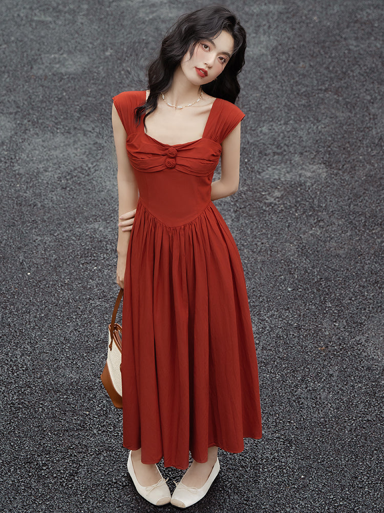 Vintage Red Roses Maxi Dress– The Cottagecore
