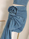 Draped Bow Denim Top + Skirt 2pcs Set