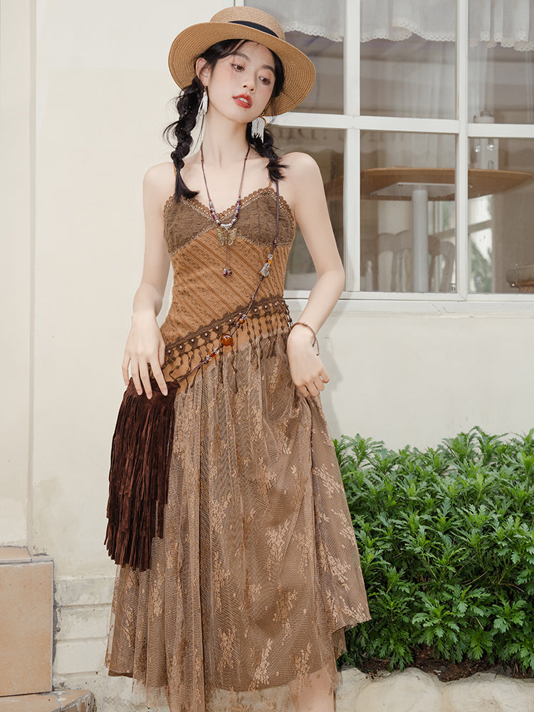 Farmcore Cowgirl Dress + Knitted Shawl– The Cottagecore