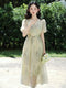 V Neck Puffy Sleeve Dress