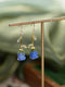 Blue Roses Glaze Earrings