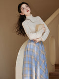 Fashion Top+Vintage Skirt 2pcs Set