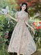Traditional Button Floral Tea Dress