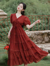 Fairy Red V-Neck Dress