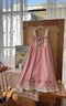 Super Cute Girly Embroidered Pinafore Dress