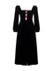 Vintage Square Neck Long Sleeve Velvet Dress