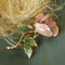 Vintage Enamel Rose Brooch