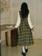 Academia Plaid Frilled Faked 2pcs Dress