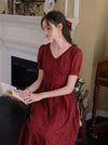 French Embroidery Slim Waist Dress