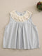 Lace Collar Striped Top