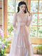 Fairycore Pink Lace Trim Dress