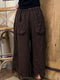 100% Linen Tassel Hem Wide Leg Pants