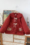 Adorable Embroidered Pockets Quilted Jacket