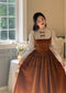 Stand Lace Collar Patchwork Dress
