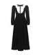 Vintage Black Long Sleeve Velvet Dress