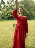 Vintage Red Slim Waist Dress