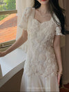 White 3D Roses Fairy Dress