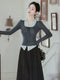 Faked 2pcs Knit Top + Long Skirt