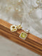 Shiny Olivine CZ Diamonds Earrings