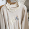 Lace Trim Embroidered Bottom Shirt