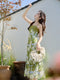 Spring Vibe Crocheted Flower Slip Dress + Green Cardigan
