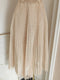 Beige Embroidered Pleated Dress