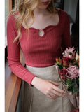 Long Sleeve Romantic Knitted Shirt