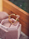 Vintage Enamel Rose Open Ring