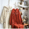 Embroidered Corduroy Overcoat With Hood