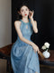 Blue Fairy Dress + Knit Cardigan 2pcs Set