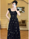 Romantic Black Embroidery Dress