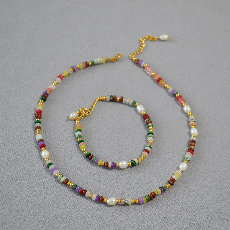 Natural Stones Pearl Patchwork Necklace / Bracelet– The Cottagecore