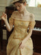 Off Shoulder Embroidered Tulle Dress