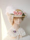 Vintage Feather Straw Magnificent Flat  Hat