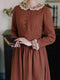 Lace Collar Ramie Vintage Dress